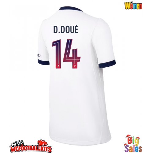 Paris Saint-Germain Desire Doue #14 Replica Away Stadium Shirt for Women 2026-27 Short Sleeve